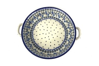 420 Bunzlau Ronde schaal met open handvaten 1985X  Ronde Schalen